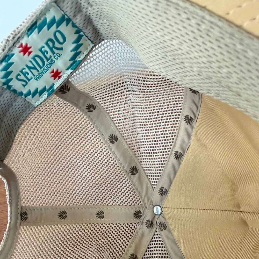 Free People Cowboy Trucker Hat by Senderos Provisions Co.Tan/Cream - Picture 9 of 13